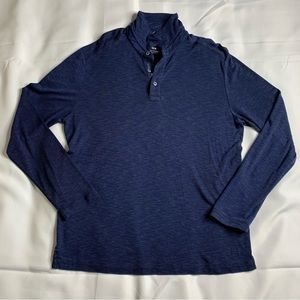 Tommy Bahama Blue Polo Button Long Sleeve Size: Medium